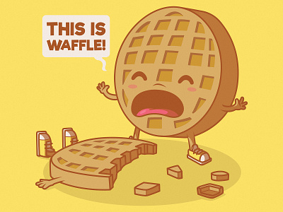 So Waffle! branding character design funny graphic illustration inspiration logo shirt vector