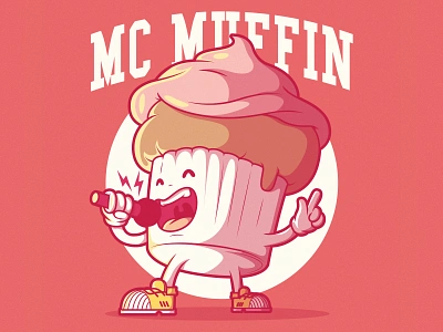 MC Muffin advertising app brand branding character character design cute food and drink food illustration icon logo logodesign symbol