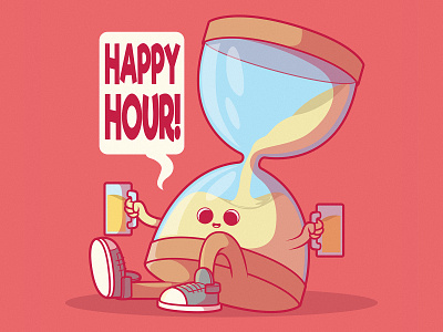 Happy Hour artwork badge beer brand branding character comic drinks funny identity illustration inspiration letter logo vector vector art