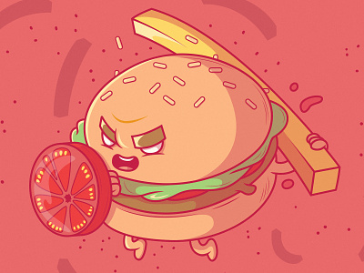 Warrior Burger artwork burger king burger kink burger logo burgers character cute design fast food fast food menu food food illustration funny inspiration menu vector