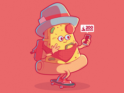 Hipster Slice app branding character design drink fast food food food app foodie game graphic hipster imagination logo sharing social media vector