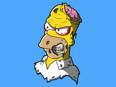 Homer Zombie art branding character cool design draw graphic illustration shirt vector