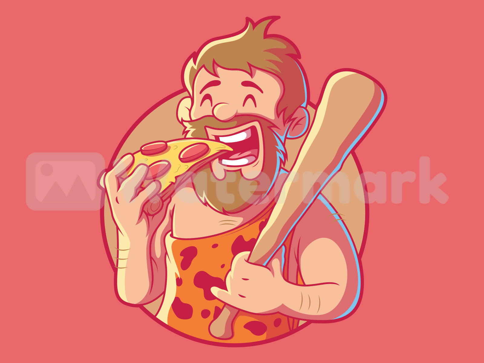 CAVEMAN PIZZA By Pedro Fernandes On Dribbble   Caveman Pizza Small 4x 