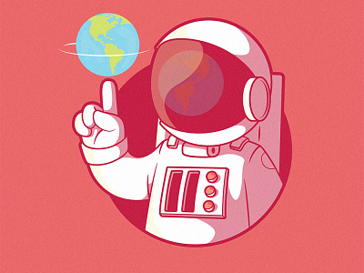 My World! astronaut branding color design funny hearth logo mascot science vector world
