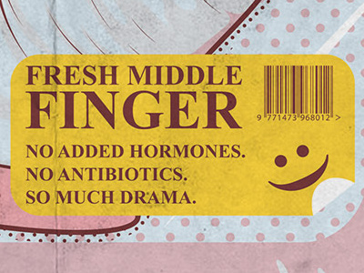 Middle Finger colors cute draw fingers fun hands human lettering meat packaging screw vector