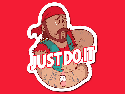 Just Do It Stycker character cool design draw funny message nike street stycker style vector