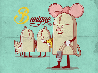 B Unique animal characters cheese colors computer draw funny lettering message mouse rat vector