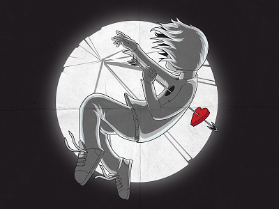 Broken Heart arrow art character colors cool draw heart moon night style tee vector