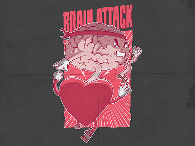 Brain Attack art character colors cool fun lettering martial arts poster shirt style vector