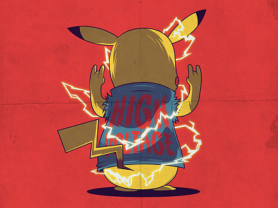 High Voltage animal art character comics draw fear funny graphic pokemon go shirt tee vector
