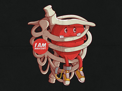 I Am Innocent! art character colors comics cool fun heart poster shirt style vector