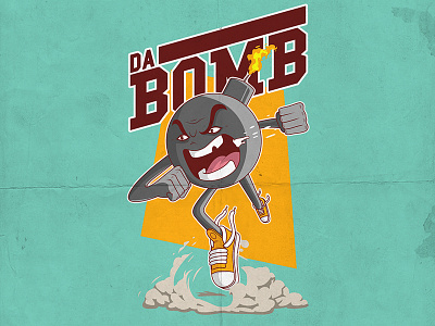 Da Bomb art character colors devil funny hell lettering poster shirt skull vector