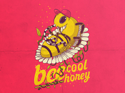 Bee Cool animal art character colors comics cool design graphic poster shirt vector