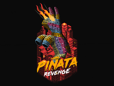 Pinata Revenge character colors design draw funny graphic lettering poster shirt tee vector work
