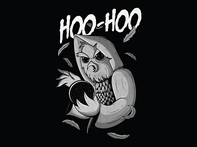 Hoo-Hoo animal character colors design draw funny graphic lettering shirt tee vector work