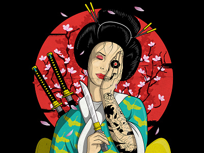 Blossom Geisha art character colors comics cool design graphic inspiration poster shirt vector