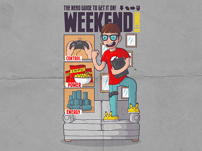 Gamer Weekend art cartoon character colors comics cool design graphic poster shirt vector