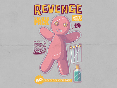 Revenge Starter Pack character colors design draw funny graphic inspiration lettering shirt tee vector work