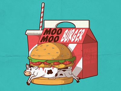 Moo Moo Burger art character colors comics cool design graphic inspiration poster shirt vector