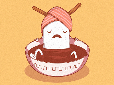 Sushi Bath character colors design food funny inspiration inspirational reference style sushi