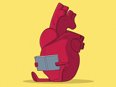 Love reading book character design draw funny inspiration love organ vector vectorart