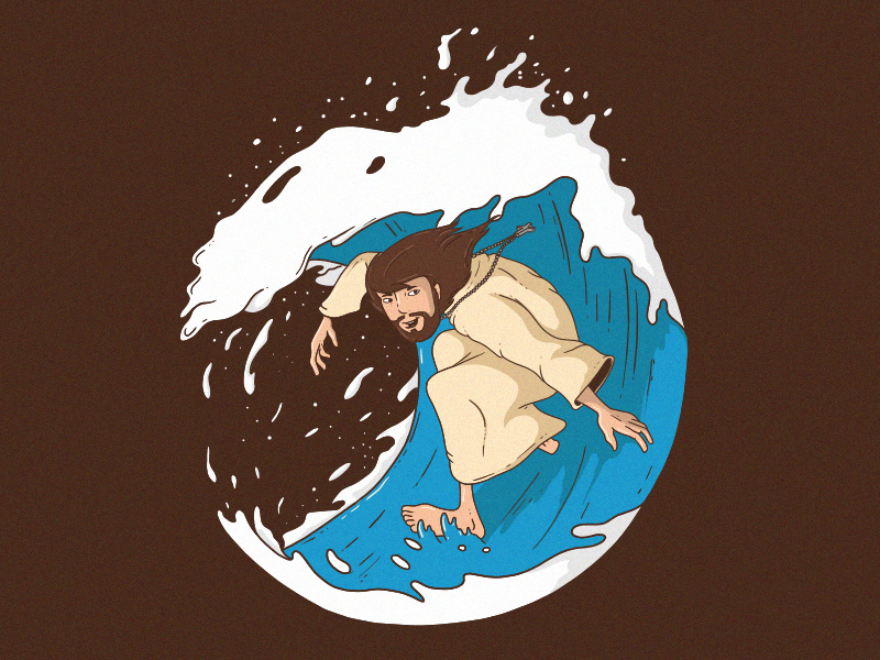 Surfing Jesus by Pedro Fernandes on Dribbble