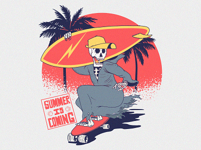 Summer is Coming! character colors design draw funny graphic inspiration lettering shirt tee vector work