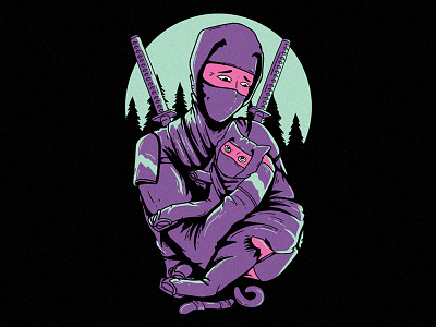 Ninja Love character colors comics design funny graphic illustration poster shirt tee vector work