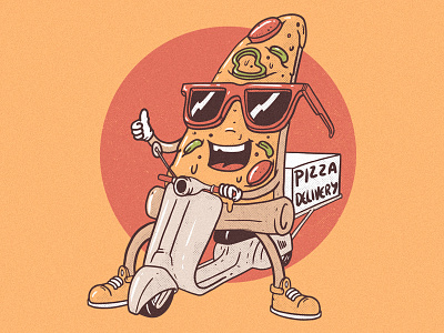 Pizza Driver art character colors comics cool design food funny graphic illustration inspiration logo poster style vector