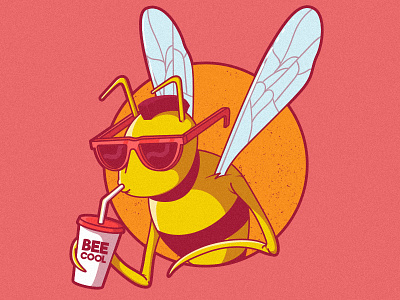 Bee Cool app art branding character colors cool design graphic illustration inspiration logo tee vector work