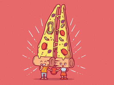 Share a Slice animation art branding cartoon character colors comics cool design food graphic icon illustration inspiration logo poster style vector web work