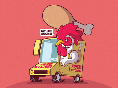 Chicken Life Sucks app branding cartoon character colors comics cool design draw food funny graphic icon illustration inspiration logo poster style vector work