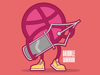 Dribble Warrior art branding cartoon character colors comics cool design dribbble funny graphic icon illustration inspiration lettering logo poster style vector