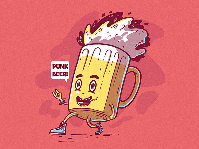 Punk Beer! app art branding cartoon character colors comics cool design funny graphic icon illustration inspiration logo poster shirt style vector work