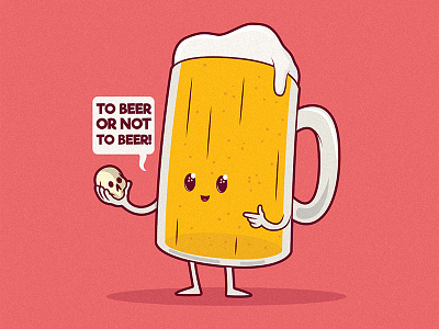 To Beer or not to Beer! character colors comics design funny graphic illustration inspiration logo vector