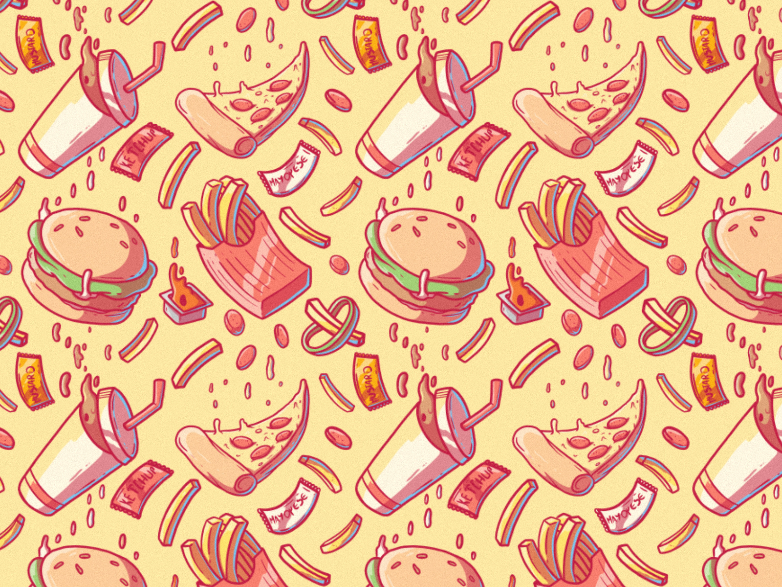 fast-food-pattern-by-pedro-fernandes-on-dribbble