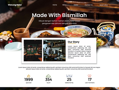 Website Design Warung Halal app branding design graphic design illustration typography ui ux vector web design