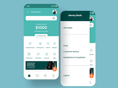 Home Screen UI Design for a Financial App app design icon ui ux