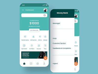 Home Screen UI Design for a Financial App