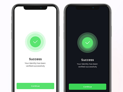 Mobile App UI screen for a successful action. app dark mode ui design mobile app ui design ui ux