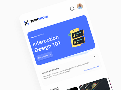 TECHSKOOL | Online Learning App app design education mobile app online learning tech ui ux