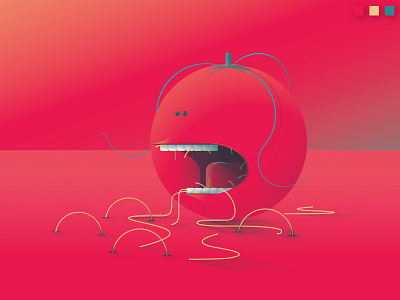 Colorstrations: Tomato blends blue cheese color colorstration creamsicle illustration shapes texture tomato