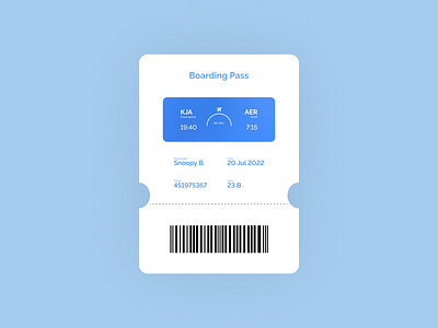 #DailyUI: 024 / Boarding Pass