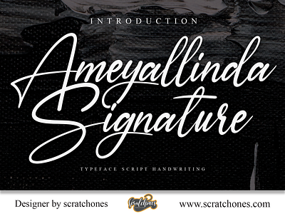 Ameyallinda Signature | Script-Handwriting Font branding brush font calligraphy dafont design download font elegant free font hand writing handwriting handwritten illustration logo romantic font scratchones scratchones.com script wedding font