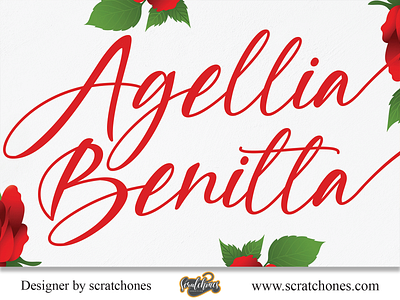 Agellia Benitta | Script-Handwriting Font branding brush font calligraphy dafont design download font free font hand writing handwriting handwritten illustration logo romantic font scratchones scratchones.com script vector wedding font