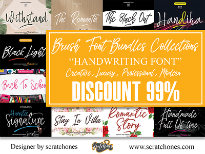 Brush Font Bundles Collections