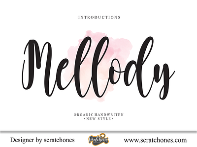 Mellody | Script-Handwriting Font branding brush font calligraphy dafont design download font free font hand writing handwriting handwritten illustration logo romantic font scratchones scratchones.com script vector wedding font