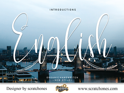 English | Script-Handwriting Font branding brush font calligraphy dafont design download font free font hand writing handwriting handwritten illustration logo romantic font scratchones scratchones.com script vector wedding font