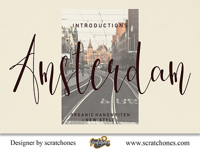 Amsterdam | Script-Handwriting Font branding brush font calligraphy dafont design download font free font hand writing handwriting handwritten illustration logo romantic font scratchones scratchones.com script vector wedding font