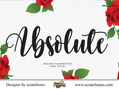 Absolute | Script-Handwriting Font branding brush font calligraphy dafont design download font free font hand writing handwriting handwritten illustration logo romantic font scratchones scratchones.com script vector wedding font